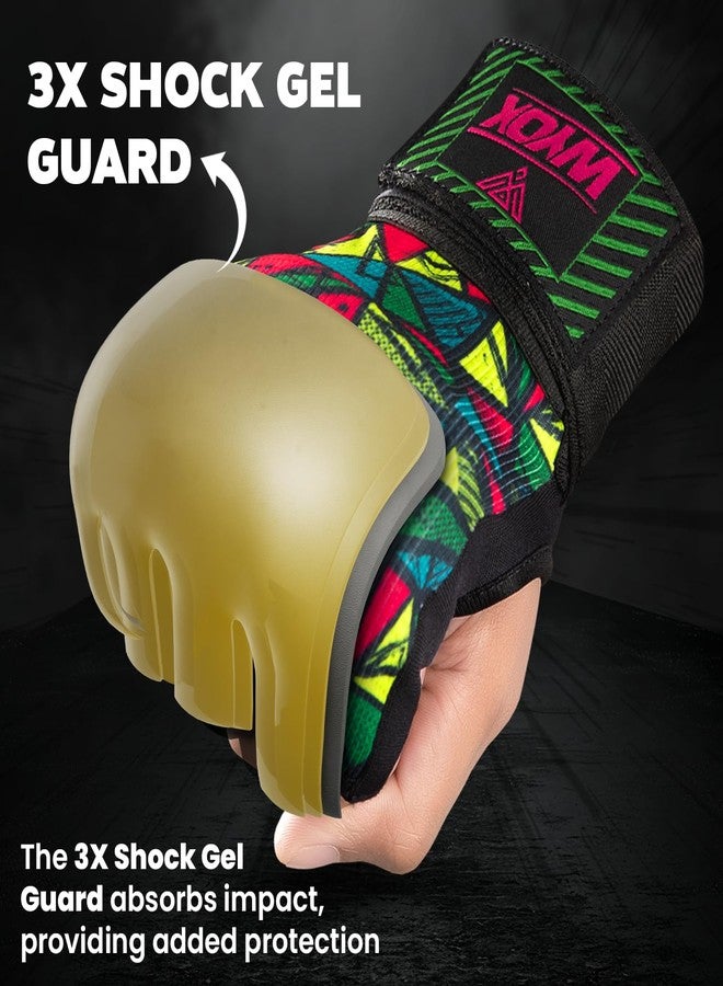 WYOX Gel Boxing Hand Wraps Inner Gloves for Men & Women, 80cm Quick Wrist Straps, Padded Knuckle Protection for Muay Thai Kickboxing, Hand Wraps for Boxing & Martial Arts (Xeno Picasso, L/XL) - Image 3